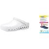Scholl Clog Evo Bianco + Scholl Solette Antistatiche in Memory Cushion per Clog Evo - Bianco/Marrone