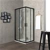 Kiamami Valentina Box doccia trasparente con profilo nero opaco 80x80x190 cm | City