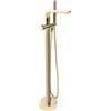 Rea Rubinetto indipendente CLARK GOLD Miscelatore Vasca con Doccetta in Ottone per Bagno Caldo e Freddo regolabile (Oro)