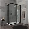 Kiamami Valentina Box doccia con profilo nero e cristallo trasparente 70X100 | City