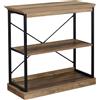 Easycomfort Scaffale Libreria in Stile Industriale, Mobile Multiuso in Legno Marrone e Metallo Nero, 80x36x81.3cm