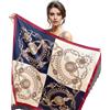 LA FERANI Sciarpa di seta da donna, colore bianco, blu, classico, foulard, in seta, per occasioni formali, sciarpa, leggera, 90 x 90 cm, bandana, sciarpa di seta, regalo stola figlia madre, Colore: