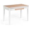 MOMMA HOME MOMMAHOME Tavolo da pranzo allungabile moderno - Tavolo da cucina pieghevole ed estensibile, design Noli in colore rovere rustico e bianco, misure 100/160 x 60 x 76 cm