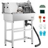 VEVOR Stazione di Lavaggio per Cani in Acciaio Inox, Vasca per Toelettatura per Animali Domestici da 86,36 cm con Rubinetto e Soffione Doccia e Palline da Gioco, per Cani per più Animali Domestici