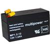 Multipower batteria al piombo mp1.2 - 12 12,0 Volt 1.200 mAh con connettori da 4,8 mm