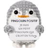 YverLand Regalo originale Donna Uomo, Pinguino Positivo Divertente e Motivatore, Peluche Compleanno, Natale, Amico Invisibile, Decorazione Ufficio e Casa, Idea Divertente Coppia (Pinguino in Francese)