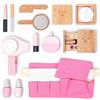 umu® Set di trucchi per bambini, in legno, con trucco, asciugacapelli, profumo, ecc. Set di trucchi per bambini da gioco di ruolo, 12 pezzi di bellezza per bambine di 3, 4, marrone legno, bianco