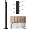 VEVOR Ringhiera per Recinzione da Balcone 914x108x68 mm Giardino Balcone con Finitura Spazzolata in Acciaio Inox, Kit di Palo per Balaustrata da Terrazza, 1JZLGZXHS91402OS1001V0