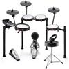 Alesis Nitro Max Batteria Elettronica con Pelli Mesh Silenziose, Rullante a Doppia Zona da 10, Bluetooth, 440+ Suoni Autentici, Drumeo, USB Midi, Pedale Grancassa, Sgabello e Cuffie