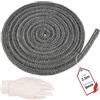 Ancable Filo di tenuta del forno, 8 mm x 2,5 m, per stufa, in fibra di vetro ignifugo per porta del camino