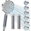 Cobbe Filtro Soffione Doccia con Tubo, Doccetta con 3 Filtri in Carbonio, 6 Tipi di Getto, ad Alta Pressione, con Filtro Contro il Calcare per Acqua Dura, Rimuove il 99% del Cloro (Cromato)