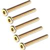uxcell Sourcingmap® M6 x 55 mm filettato tappo a vite a testa esagonale bullone tonalità bronzo 5 pz