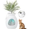 COSTWAY Lettiera per Gatti Smart con Rimozione Elettronica degli Odori e Sterilizzazione, Pianta Finta, Ciottoli, Tenda per la Porta, Paletta, Adatta per Gatti Grandi e Cuccioli (Bianco)