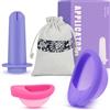 AOGOE Dischi Periodici Riutilizzabile, 2 Pezzi Disco Mestruale(S+L), Coppa Mestruale in Silicone con Applicatore, Che Può Essere Facilmente Rimosso, per Donne Sport Attivi, Nuoto, a Prova di Perdite