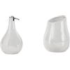 Gedy Adelaide Dosasapone, Misure e Peso: 17X10,2X10,2 CM & 0,2 kg, capacità del portasapone 420 ml & Adelaide Bagno, Misure e Peso: 13X9,8X9,8 CM & 0,27 kg, Portaspazzolini Realizzato in Ceramica
