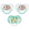 Tigex Succhietti reversibili | 6-18 mesi | Succhietti in silicone Giorno/Notte | Senza BPA | Pesce | Confezione da 3