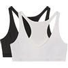DIM Reggiseno Brassiere Sport Micro Bambina x2, Nero/Bianco, 10 Anni