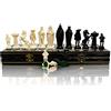 Master of Chess Scacchiera in Legno 42 cm - Scacchiera Portatile - Grandi Set di Scacchi Pieghevoli per Bambini e Adulti - Ornamenti e Pezzi in Plastica Cromata e Ponderata