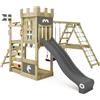 Wickey Gioco da giardino a forma di castello WICKEY DragonFlyer con altalena e scivolo, struttura da esterno per bambini con sabbiera, scaletta e accessori da gioco (antracite)