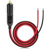 SopwMap Cavo di Ricambio per Accendisigari Auto Maschio 12V, Cavo in Rame Stagnato 16 AWG, Spinotto accendisigari 12v, con Fusibile da 15A, Lunghezza 2 Metri