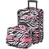 Rockland Set di valigie verticali Softside moda, Zebra rosa., Taglia unica, Set di valigie verticali Softside moda