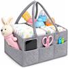 THE SHOPPE Baby Nappy Caddy - Cestino portaoggetti e organizer per auto per pannolini e salviette per bambini, grigio