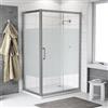SENSEA Box doccia con ingresso frontale scorrevole Quad L 100 x H 200 cm, vetro 6 mm serigrafato profilo argento cromato