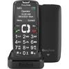 Easyfone Prime-A6 4G GSM Telefono Cellulare per Anziani con Tasti Grandi, Funzione SOS, Batteria di grande con base di ricarica, Nero 4G LTE