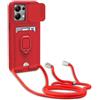 yanasuo Cover con Collana Compatibile con Xiaomi Redmi Note 13 Pro 5G/Poco X6 5G, Cover con Pratico Cordino, Slidable Protezione Fotocamera Slot Carte 360° Anello Supporto, Rosso