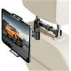YADOBIG Porta Tablet da Auto per Poggiatesta, Rotazione a 360° Supporto Tablet Auto con Braccio Telescopico Pieghevole, Antiurto, per iPad, Switch, Kindle e Altri Dispositivi da 4,7-13 Pollici, Nero