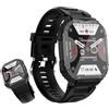 Shepatio smartwatch uomo con funzione telefonica, chiamata Bluetooth & Message Alert 1.83 touch screen 15+ giorni militari smartwatch orologio fitness orologio IP68 impermeabile 24H salute screening per