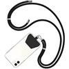 COCASES Cordino per Telefono,Regolabile Cordino Tracolla Universale Catena per Cellulare Compatibile con iPhone/Samsung/Huawei (Nero)
