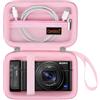 Canboc Custodia per Sony RX100 VII/ RX100 VI/ RX100 V/ RX100 IV/ RX100 III Fotocamera Digitale Compatta, Punta e Spara Vlogging Borsa, Rosa