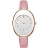 Oidea Orologio da polso ovale da donna: orologio da polso da donna in pelle ultra sottile, con scala a barra, analogico, al quarzo, casual, da lavoro, da donna, Quadrante Ovale - Rosa