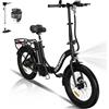 COLORWAY BK6G Bicicletta elettrica pieghevole, Bici elettrica portatile da 20 pollici, Motore da 250 W, batteria 36 V 12 Ah, EBike con 2 modalità di guida, Pedalata assistita, Altezza regolabile