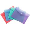 Exacompta - Codice 35430E - Set di 4 tasche con chiusura a bottone a pressione con patta - Cromalina pastello - Dimensioni: 14 x 10 cm - FT da classificare B7 - blu pastello, corallo, viola