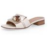 Soffice Sogno Sabot in pelle con gioiello e tacco 3 cm