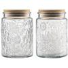 ANSQU Set di 2 barattoli di vetro d'epoca, barattoli di caramelle da 700 ml con coperchi, barattoli di zucchero per panetti da cucina, barattoli carini (margherita e girasole)