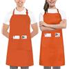 Utopia Kitchen Confezione da 2 grembiuli regolabili con 2 tasche, resistenti all'acqua e all'olio, grembiule da cucina da chef per donne e uomini, Arancione, 2 Pacchetti