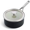 KitchenAid Steel Core Enamel Pentola smaltata con coperchio in acciaio, 18 cm/2 litri, smaltata tedesca a induzione, adatta al forno, lavabile in lavastoviglie, nero opaco