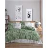 Nuit Des Rêves Ranforce Double Quilt Cover Set (200 x 200 cm), 100% cotone, verde e bianco, include 2 buste (80 x 80 cm), lavabile in lavatrice a 40 °C, morbido e durevole