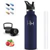 Grsta Borraccia Termica, 500ml Borraccia Bambini, Senza BPA, Borraccia con Cannuccia, Senza Perdite, Borraccia Acciaio Inox, Borraccia Mezzo Litro, Doble Aislamiento, Borracce per Scuole, Uffici, Campeggio