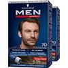 Schwarzkopf 2x Schwarzkopf Men Perfect Tinta Gel Colorante Facile & Veloce per Capelli Bianchi Colore 70 Castano Scuro Naturale Colorazione per Uomo Resistente fino a 28 Lavaggi - 2 Confezioni