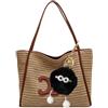 WQEPYY Borsa Donna in Paglia Tracolla Tessuta Spiaggia Estiva Bohémien Moda Elegante Borsetta per Vacanze al Mare Viaggi(Marrone)