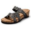 JOMIX Ciabatte di Moda da Donna Suola in Sughero Antiscivolo Pantofole con Zeppa Alla Elegante e Confortevole per Diverse Occasioni SD9160-1 (Nero,37)