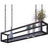 CUEYU Scaffale for soffitto/Pan Rack Appeso Scaffale Appeso Cucchiaio da soffitto for soffitto Pentole Guanti da pentole Deposito for bar Garage Ristorante, Telaio in metallo(120×25×15cm)
