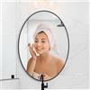 LunaMirror Ovale Specchio-Bagno 61x91 CM Nero Specchio da parete design moderno Specchio Bagno Orizzontale/Verticale decorazione da parete per camera da letto, ingresso, soggiorno, corridoio