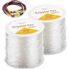 dogmoon Filo elastico, 2 rotoli da 1,5 mm, filo elastico per gioielli, filo di perle per bracciale, elastici, filo di nylon per gioielli di perle, braccialetti per bricolage (200 metri)