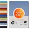 HOME - 4 - GOOD home4good Lenzuolo con angoli matrimoniale 160 x 200 cm, 100% cotone pettinato, OEKO-TEX 100, lenzuolo con angoli elasticizzati in jersey 160 x 200 - azzurro