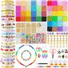 Mactoou 12000+ Pezzi Perline per Braccialetti, 24 Colori 6mm Perline Piatte per Bigiotteria Fai da te, 3mm Set Perle per DIY braccialetti Collane